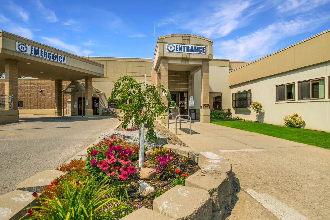 Outside of the the Emergency department showing the entrance