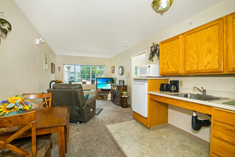 Photo of the inside of one of the rooms of River Mountain Village Assisted Living