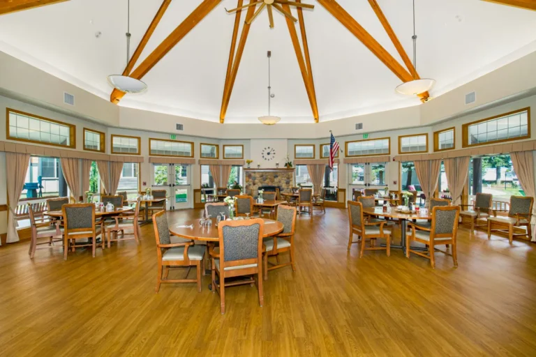 Photo of the inside dining area of River Mountain Village Assisted Living